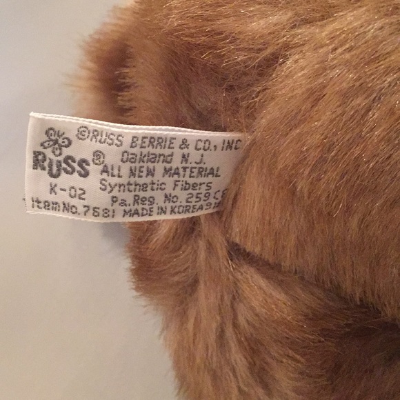 RUSS Berrie & Co Teddy Bear PICADILLY Light Brown - Picture 5 of 6